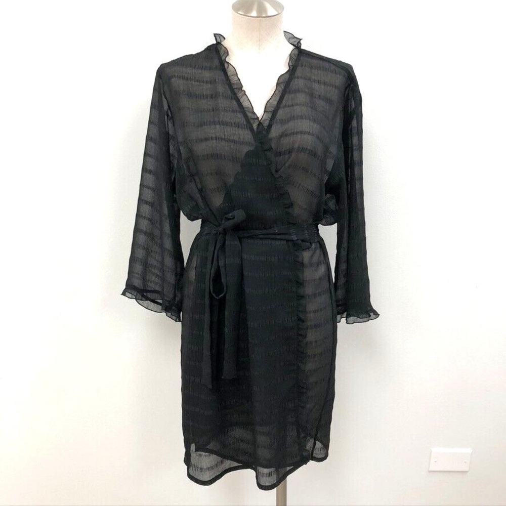 Oscar de la Renta Black Sheer Robe